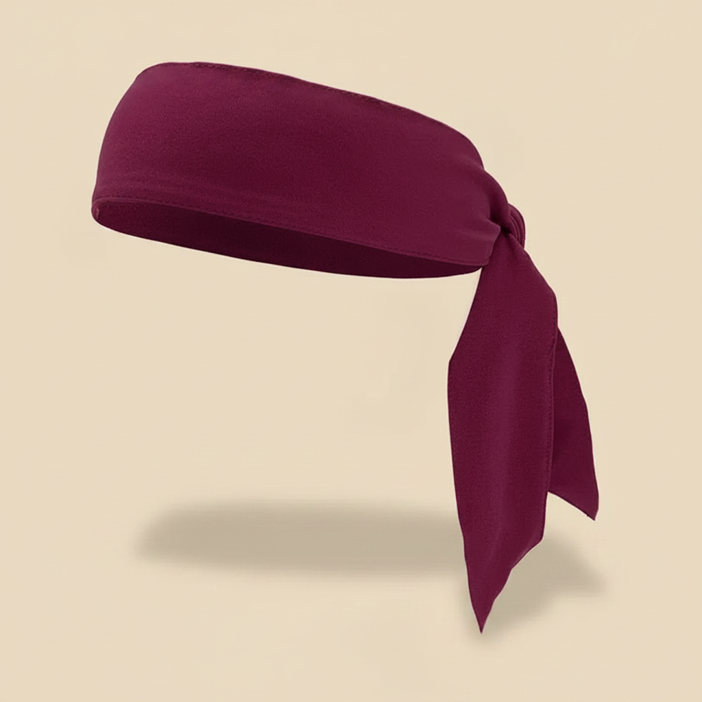 Bandeau Bandana Unisexe Tissu Bordeaux — Packshot fond beige — Les Jolies Têtes