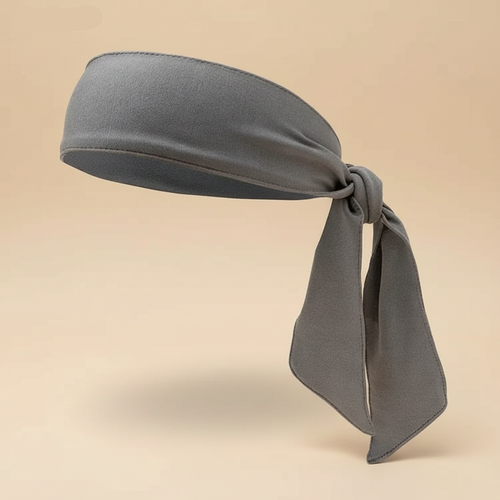 Bandeau Bandana Unisexe Tissu Gris — Packshot fond beige — Les Jolies Têtes