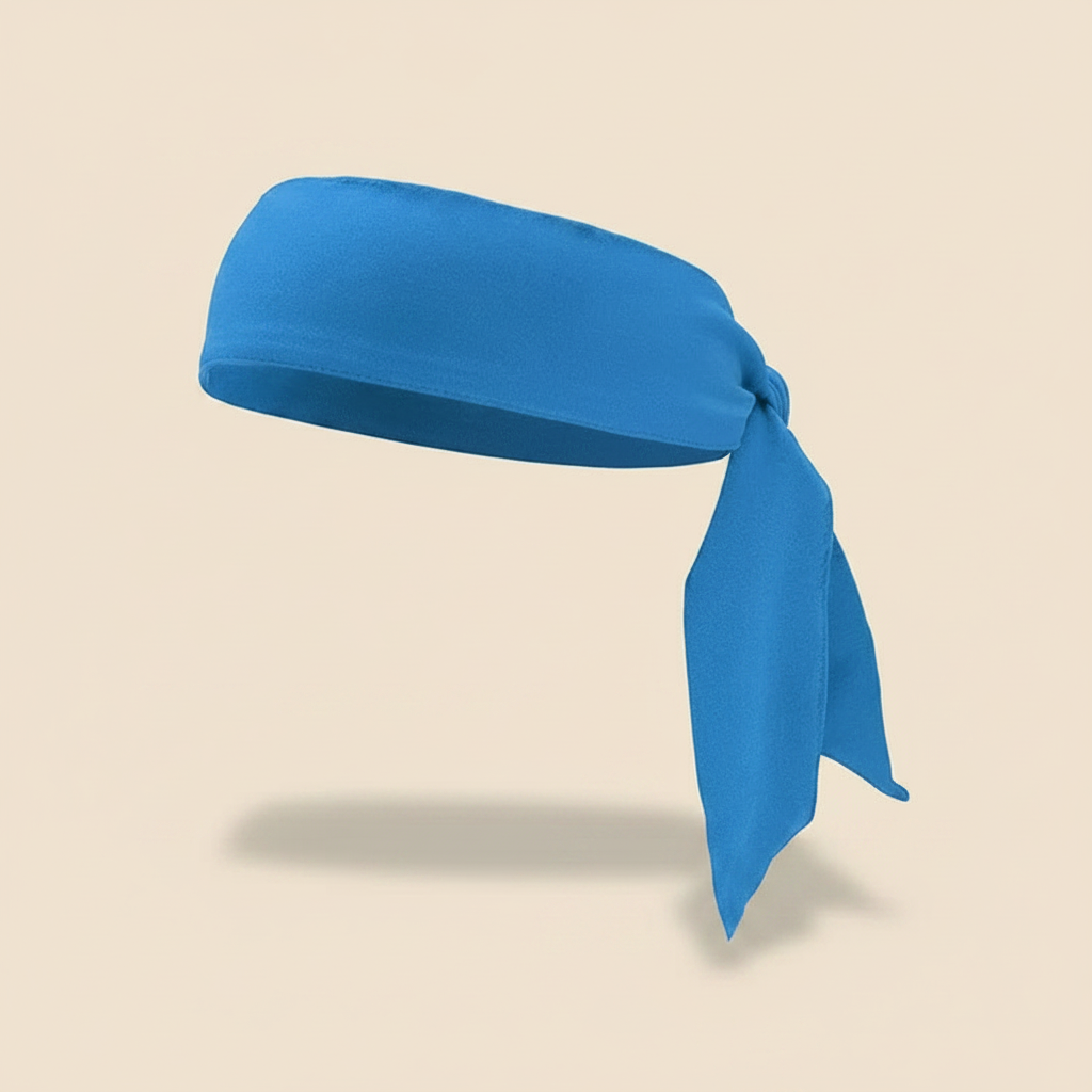 Bandeau Cheveux Bandana Unisexe Tissu Bleu — Packshot fond beige — Les Jolies Têtes