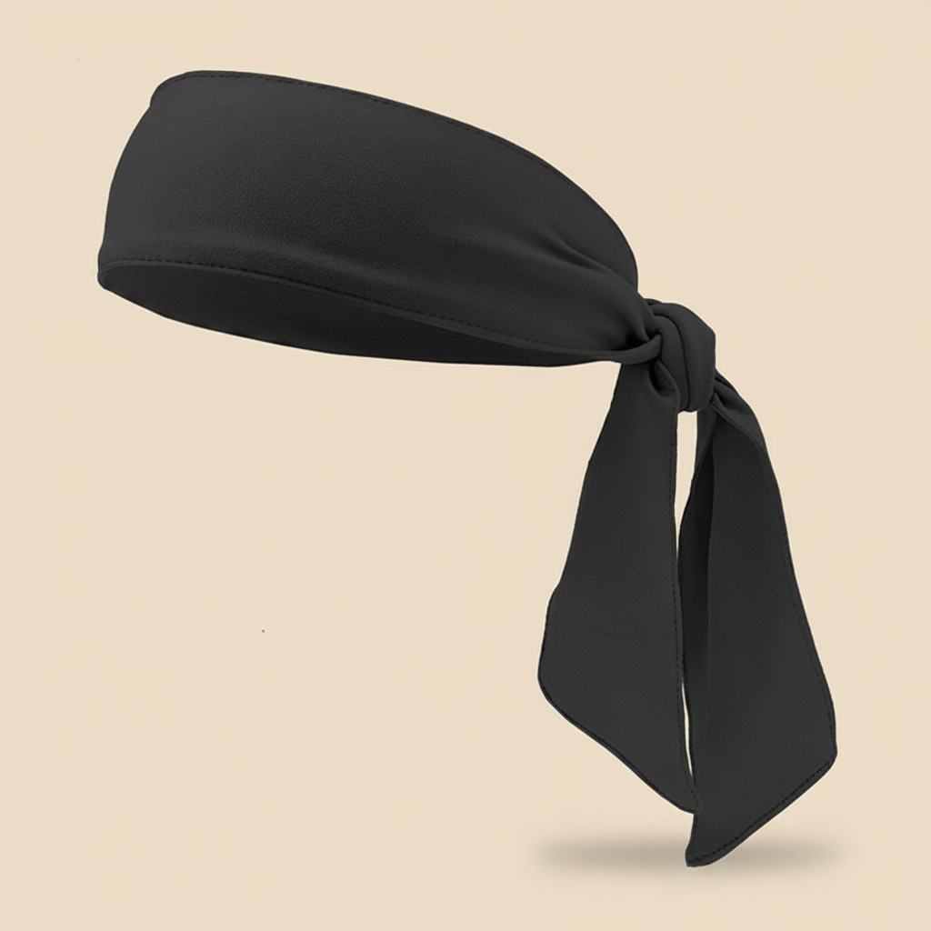 Bandeau Cheveux Bandana Unisexe Tissu Noir — Packshot fond beige — Les Jolies Têtes