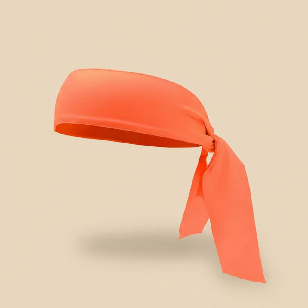 Bandeau Cheveux Bandana Unisexe Tissu Orange — Packshot fond beige — Les Jolies Têtes