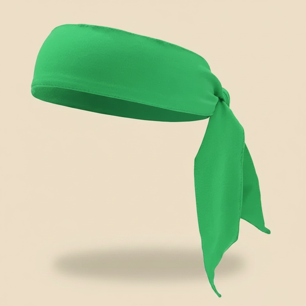 Bandeau Cheveux Bandana Unisexe Tissu Vert — Packshot fond beige — Les Jolies Têtes