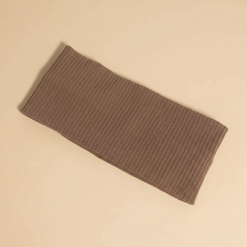 Bandeau Cheveux Côtelé Femme Tissu Marron — Packshot fond beige — Les Jolies Têtes