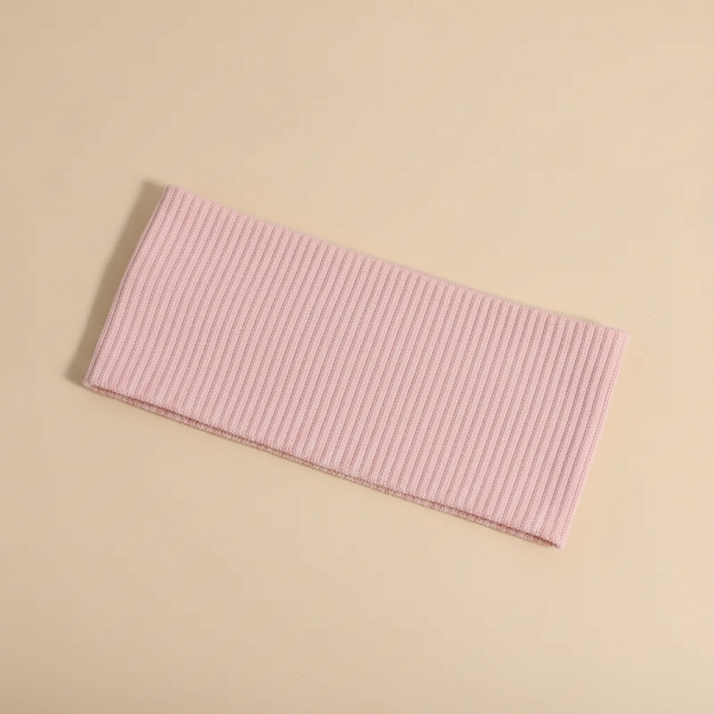 Bandeau Cheveux Côtelé Femme Tissu Rose Poudré — Packshot fond beige — Les Jolies Têtes