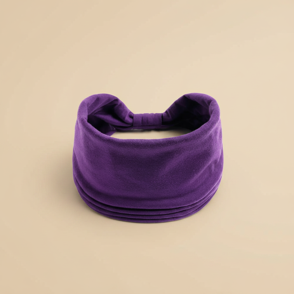 Bandeau Cheveux Large Uni Femme Violet — Packshot fond beige — Les Jolies Têtes