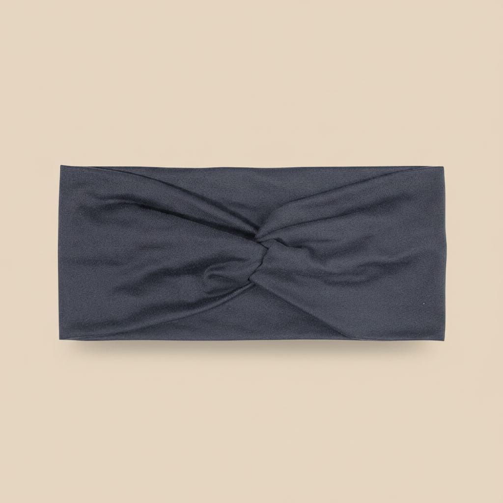 Bandeau Cheveux Torsadé Femme Jersey Gris Anthracite — Packshot fond beige — Les Jolies Têtes