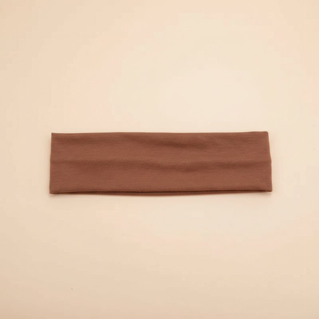Bandeau Cheveux Uni Femme Coton Mélangé Camel — Packshot fond beige — Les Jolies Têtes