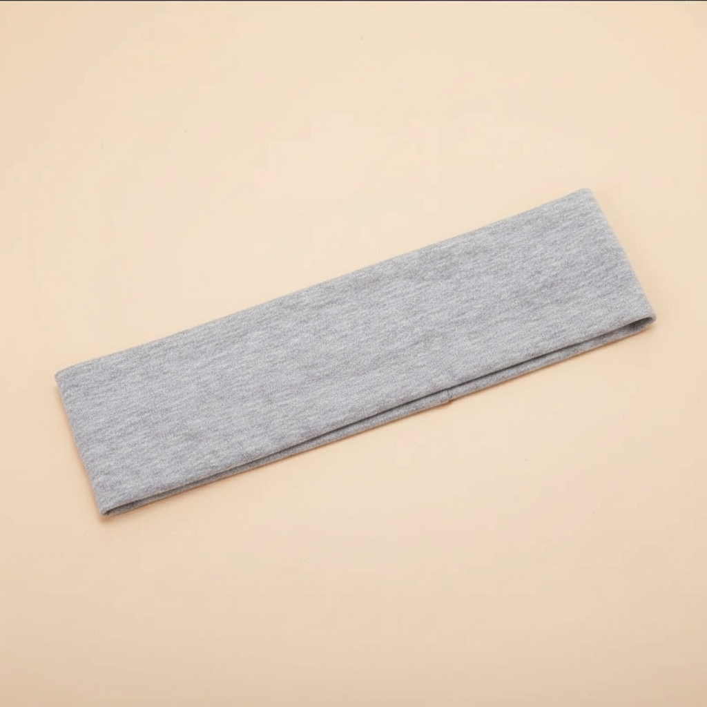 Bandeau Cheveux Uni Femme Coton Mélangé Gris Clair — Packshot fond beige — Les Jolies Têtes