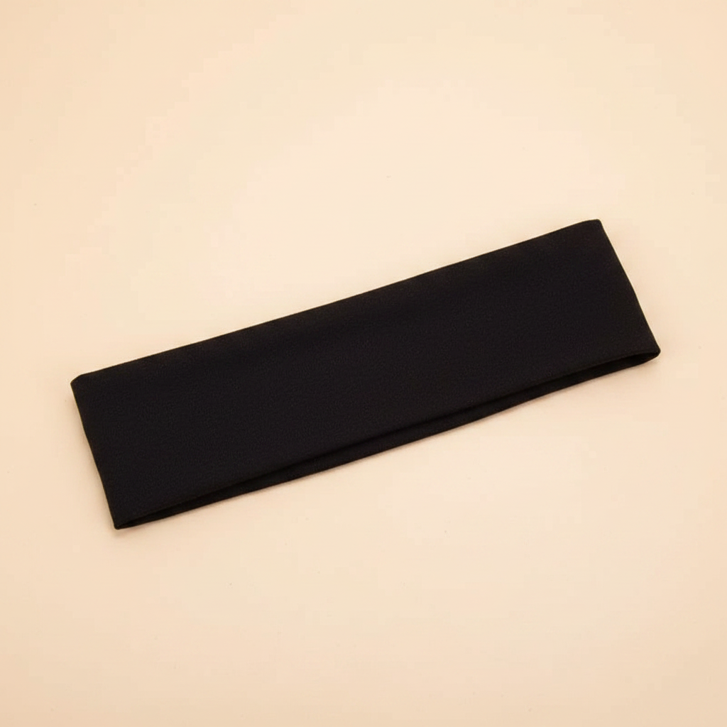 Bandeau Cheveux Uni Femme Coton Mélangé Noir — Packshot fond beige — Les Jolies Têtes