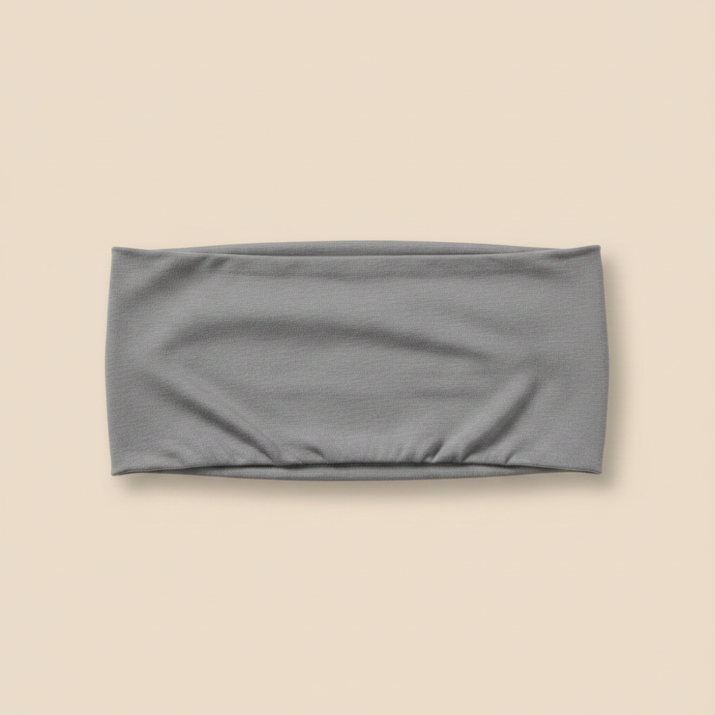Bandeau Cheveux Uni Femme Tissu Gris — Packshot fond beige — Les Jolies Têtes