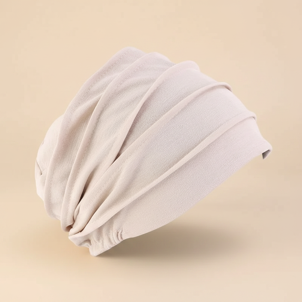 Bandeau Drapé Femme Uni Beige Rosé — Packshot fond beige — Les Jolies Têtes
