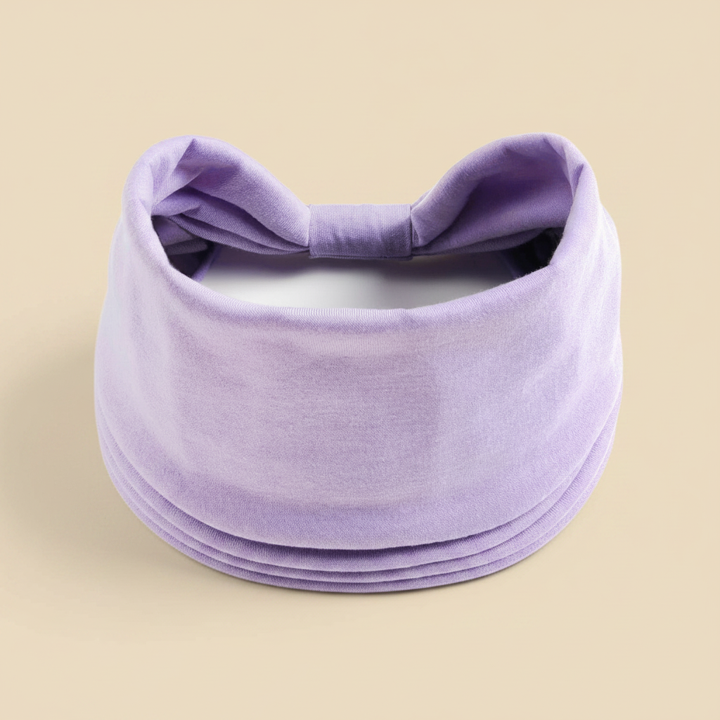 Bandeau Large Uni Femme Lilas Clair — Packshot fond beige — Les Jolies Têtes