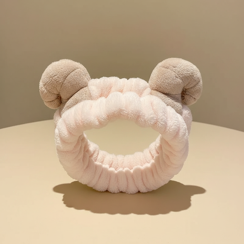 Bandeau Maquillage Mouton Femme Peluche Écru — Packshot fond beige — Les Jolies Têtes