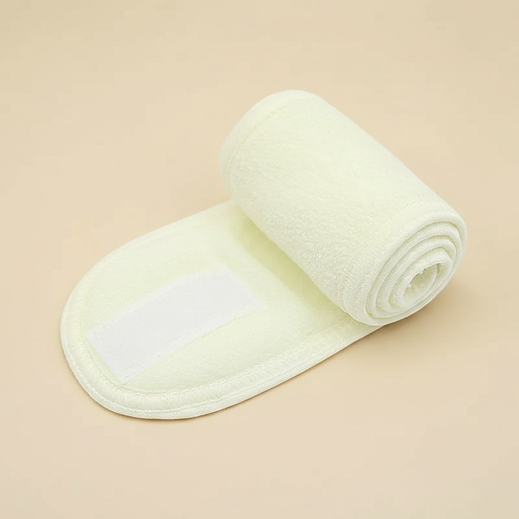 Bandeau Maquillage Scratch Femme Microfibre Ivoire — Packshot fond beige — Les Jolies Têtes