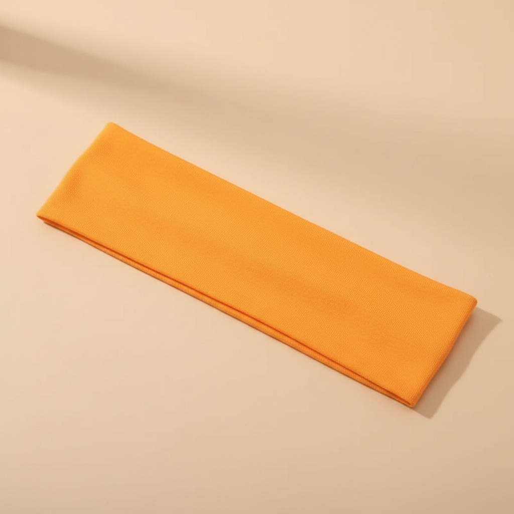 Bandeau Plat Femme Coton Orange Vif — Packshot fond beige — Les Jolies Têtes