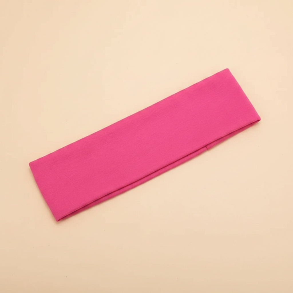 Bandeau Plat Femme Coton Rose Fuchsia — Packshot fond beige — Les Jolies Têtes