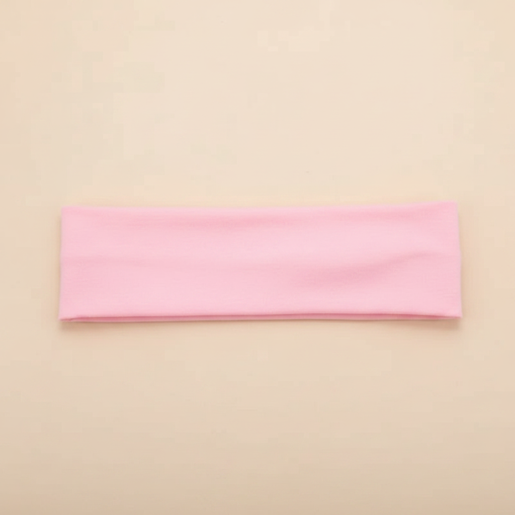 Bandeau Plat Femme Coton Rose Poudré — Packshot fond beige — Les Jolies Têtes