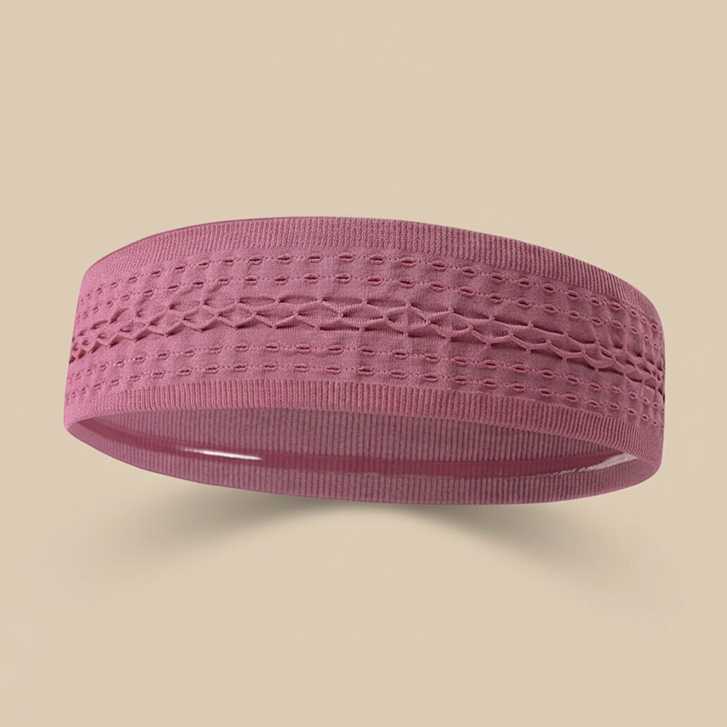 Bandeau Sport Antidérapant Mixte Rose Framboise — Packshot fond beige — Les Jolies Têtes