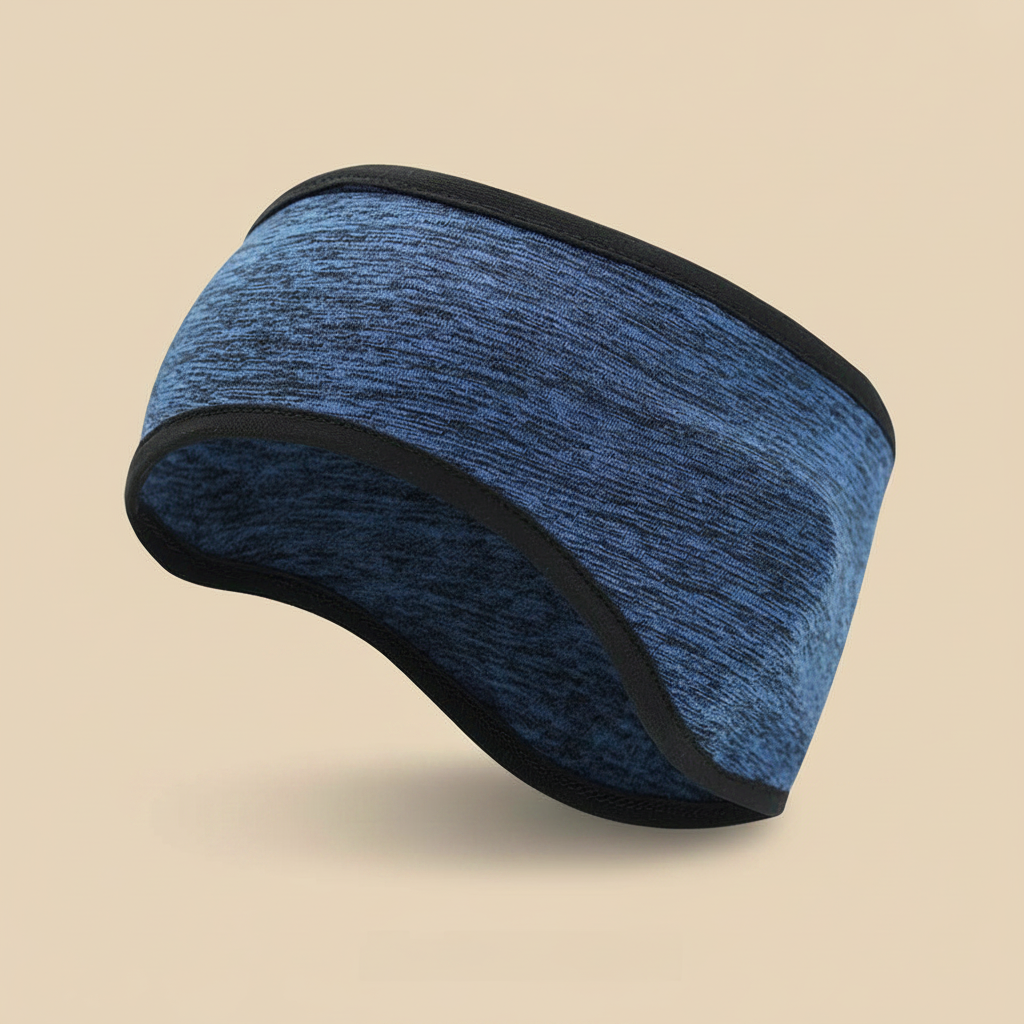 Bandeau Thermique Homme Sport Chiné Bleu — Packshot fond beige — Les Jolies Têtes