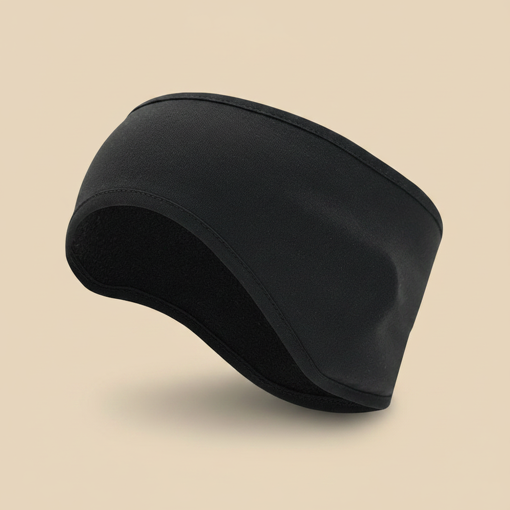 Bandeau Thermique Homme Sport Noir — Packshot fond beige — Les Jolies Têtes