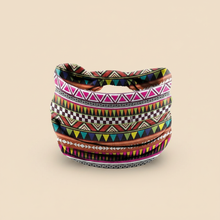 Bandeau Cheveux Ethnique Femme Tissu Multicolore — Packshot fond beige — Les Jolies Têtes