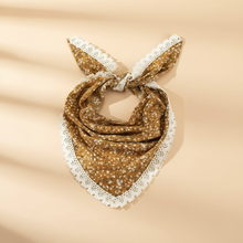 Bandeau Femme Tissu Dentelle Safran Fleuri — Packshot fond beige — Les Jolies Têtes