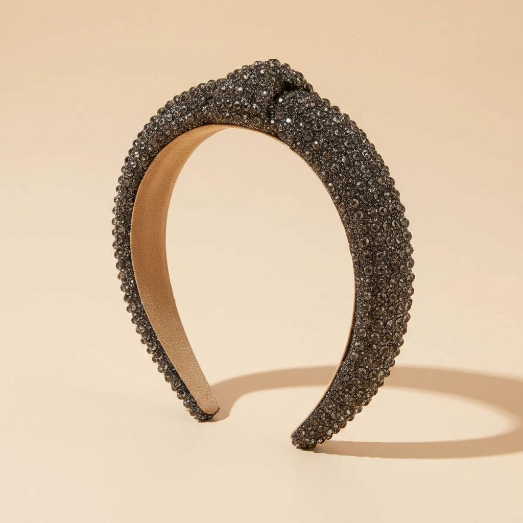 Serre-tête Éclat Couture Femme Strass Graphite