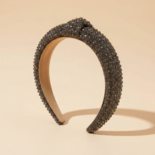 Serre-tête Éclat Couture Femme Strass Graphite — Packshot fond beige — Les Jolies Têtes