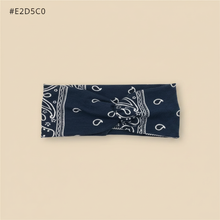 Bandeau Cheveux Bandana Torsadé Femme Tissu Bleu Marine — Packshot fond beige — Les Jolies Têtes