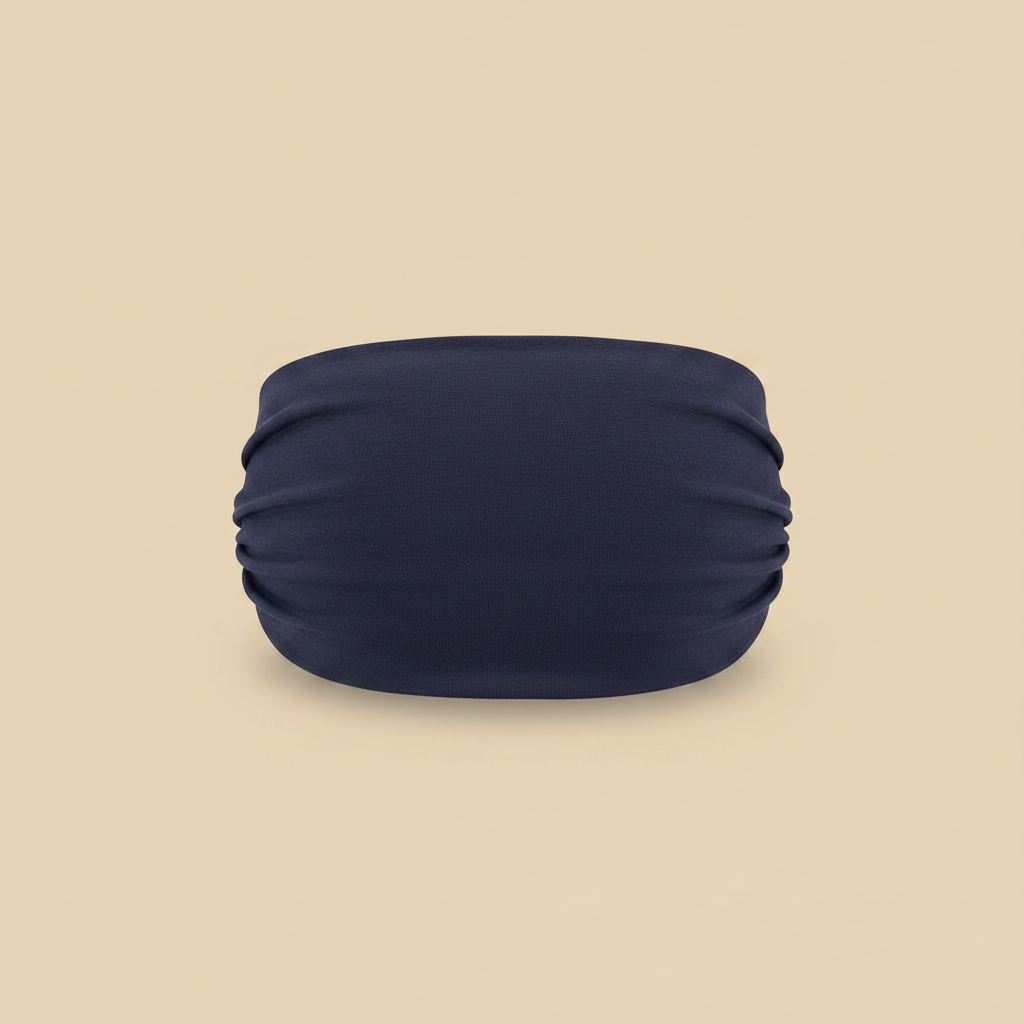 Bandeau Cheveux Uni Femme Tissu Bleu Marine