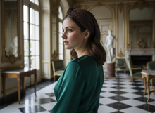 Serre Tête Plissé Femme Tissu Noir Rouge et Doré — Modèle — éditorial — Les Jolies Têtes