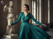 Serre Tête Plissé Femme Tissu Bleu Iridescent — Modèle — éditorial — Les Jolies Têtes