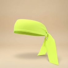 Bandeau Bandana Unisexe Tissu Jaune Fluo — Packshot fond beige — Les Jolies Têtes