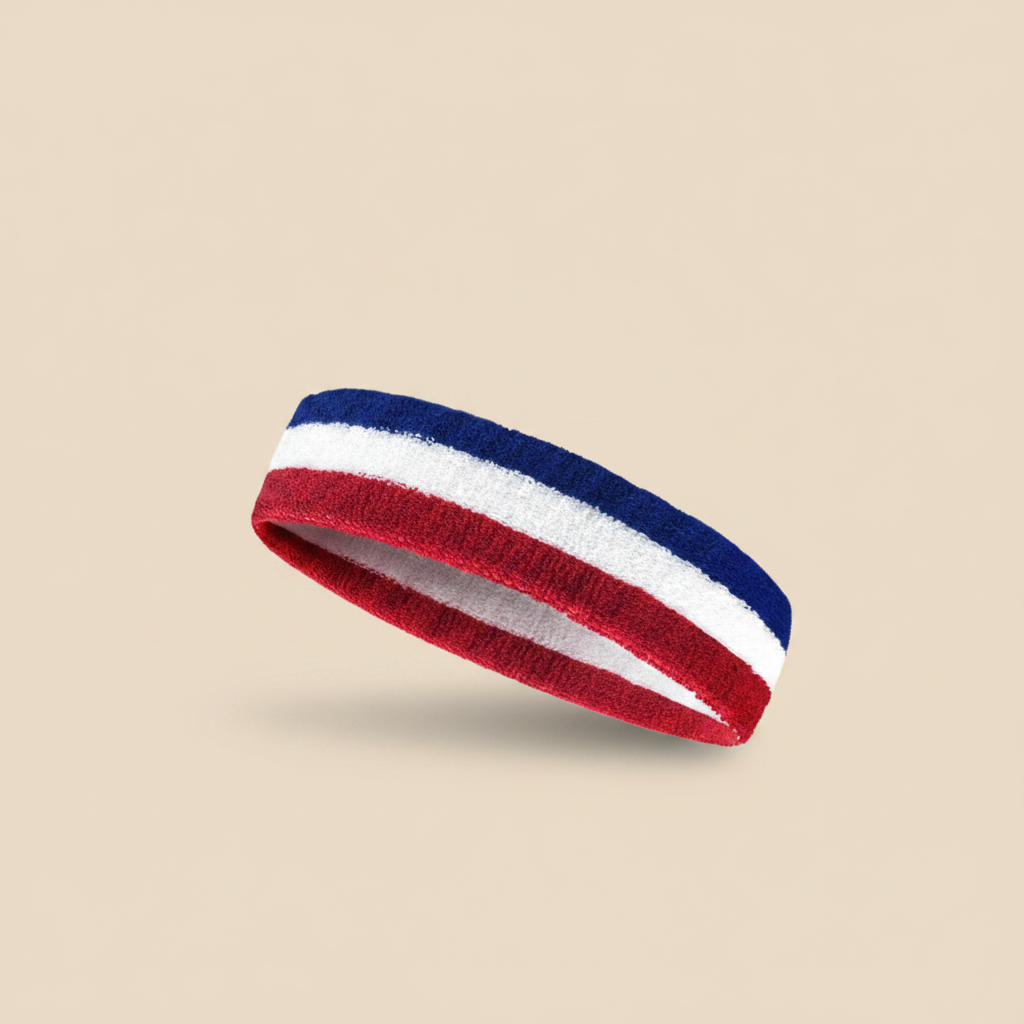 Bandeau Cheveux Bleu Blanc Rouge — Packshot fond beige — Les Jolies Têtes