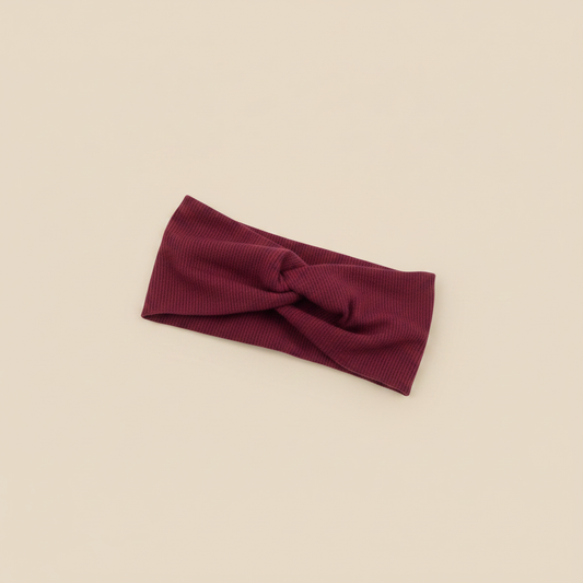 Bandeau Cheveux Bordeaux — Packshot fond beige — Les Jolies Têtes