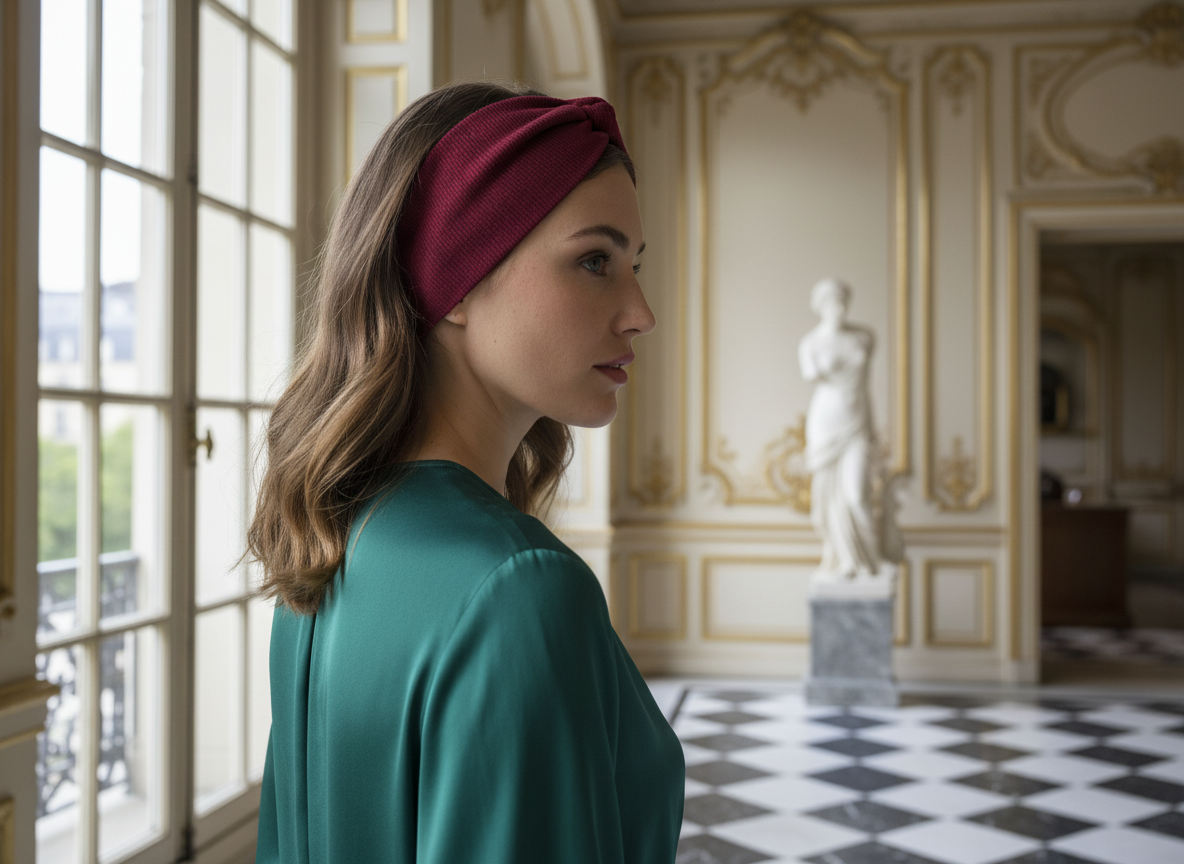 Bandeau Cheveux Bordeaux — Modèle — éditorial — Les Jolies Têtes