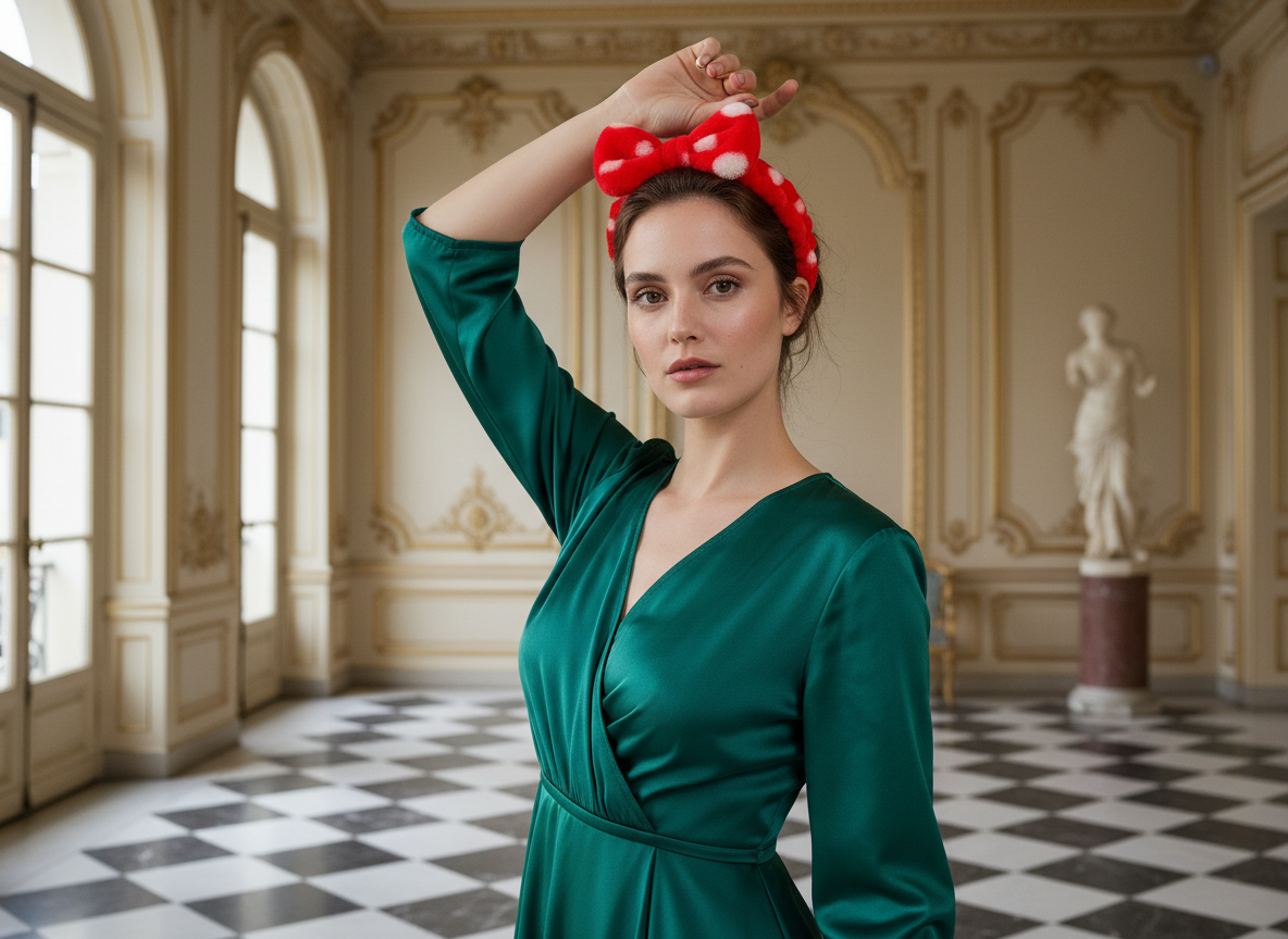 Bandeau Cheveux Corail et Blanc — Modèle — éditorial — Les Jolies Têtes