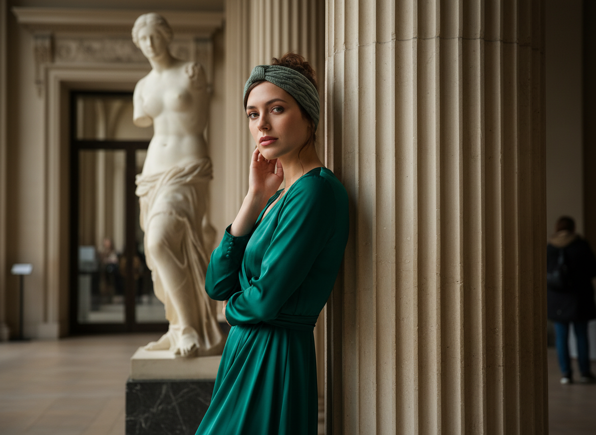 Bandeau Cheveux Femme Hiver — Modèle — éditorial — Les Jolies Têtes