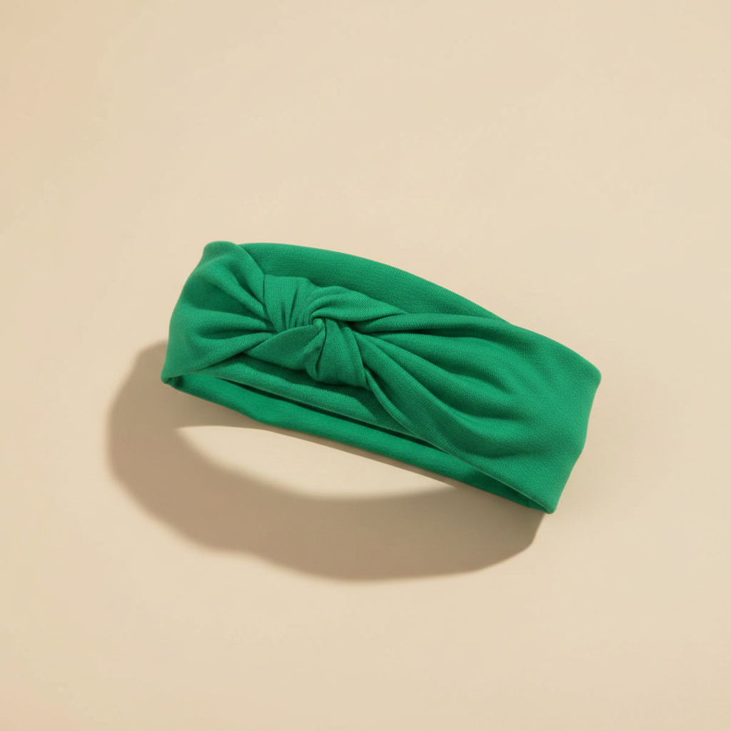 Bandeau Cheveux Femme Vert Uni — Packshot fond beige — Les Jolies Têtes