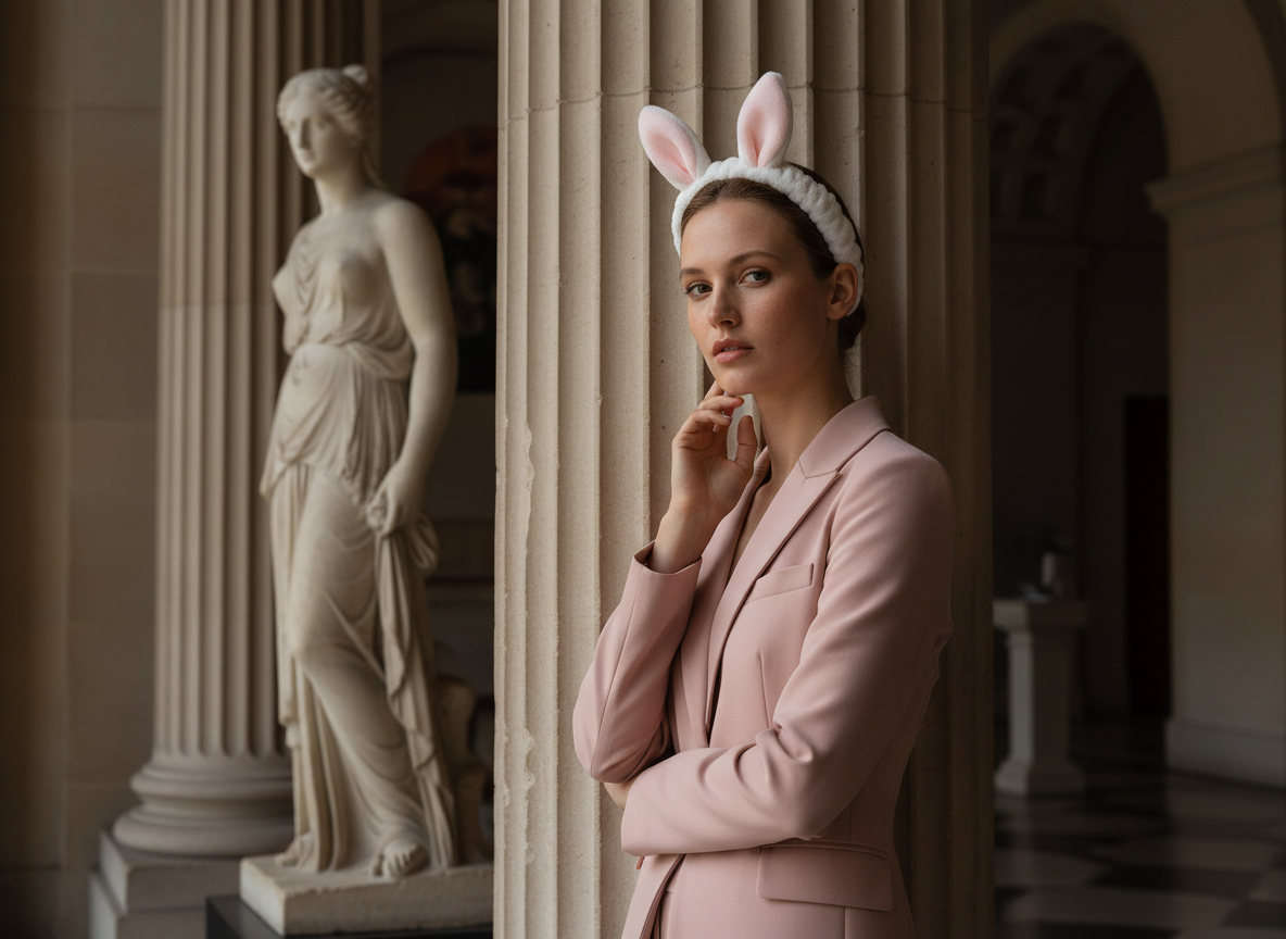 Bandeau Cheveux Oreilles de Lapin — Modèle — éditorial — Les Jolies Têtes