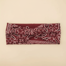 Bandeau Cheveux Bandana Torsadé Femme Tissu Bordeaux — Packshot fond beige — Les Jolies Têtes