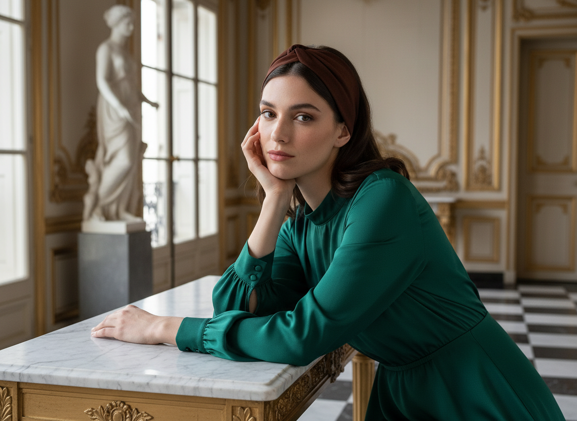 Bandeau Croisé Cheveux Femme — Modèle — éditorial — Les Jolies Têtes