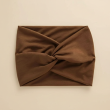 Bandeau Croisé Femme Tissu Marron — Packshot fond beige — Les Jolies Têtes