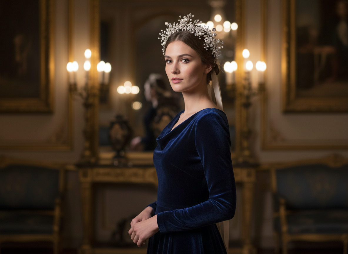Bandeau Mariage Femme Bijou Cheveux Courts — Modèle — éditorial — Les Jolies Têtes