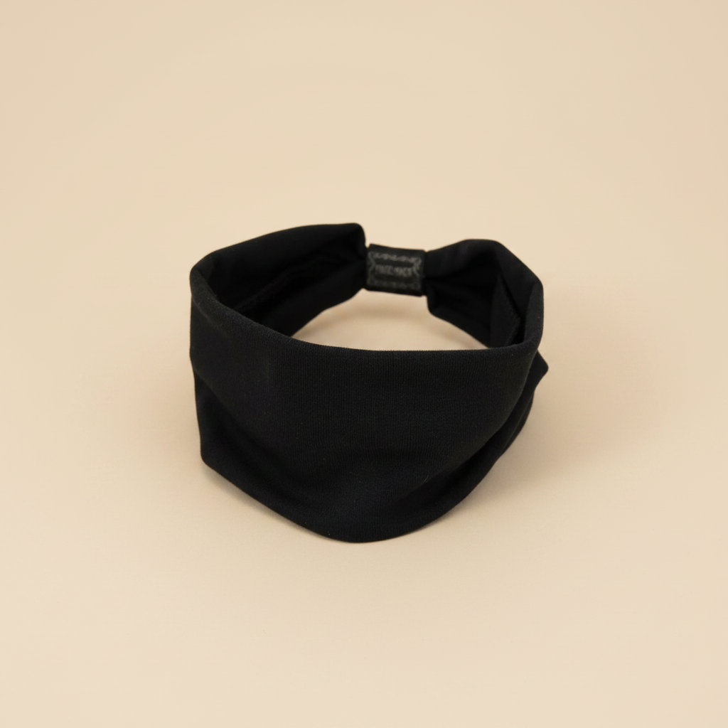 Bandeau Cheveux Femme Noir Uni — Packshot fond beige — Les Jolies Têtes