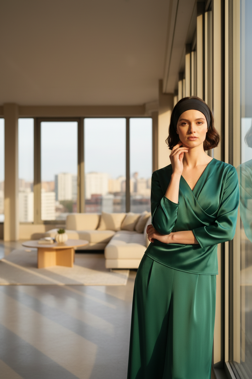 Bandeau Cheveux Femme Noir Uni — Modèle — éditorial — Les Jolies Têtes