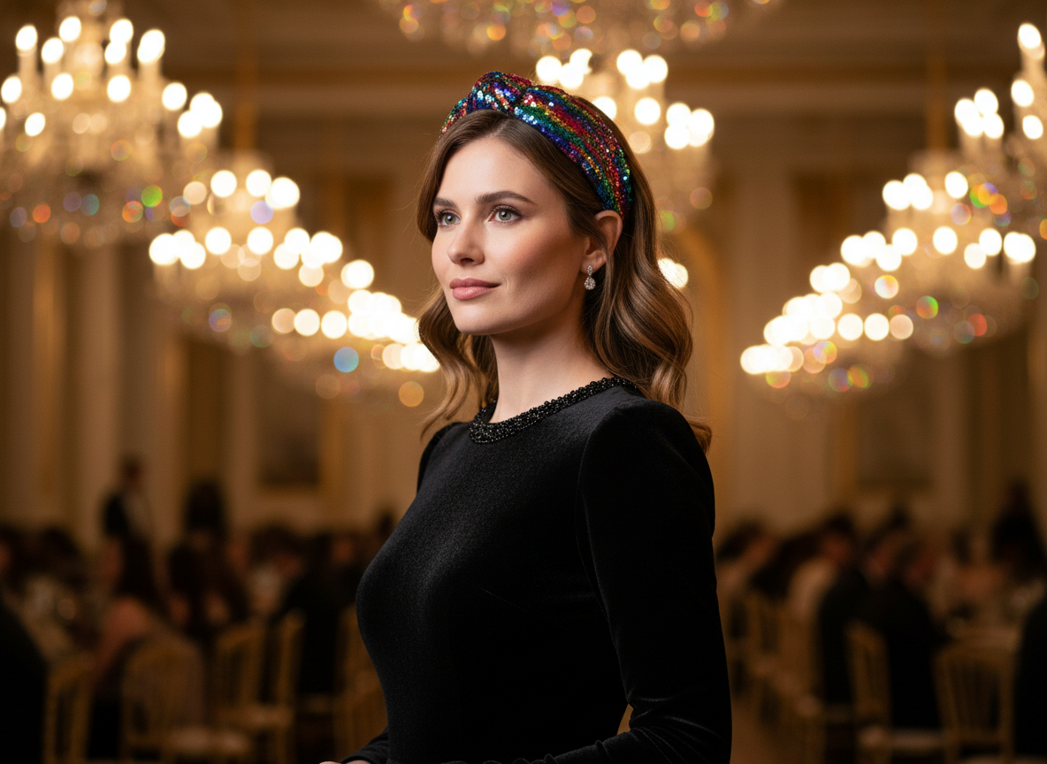 Bandeau Paillette Cheveux — Modèle — éditorial — Les Jolies Têtes