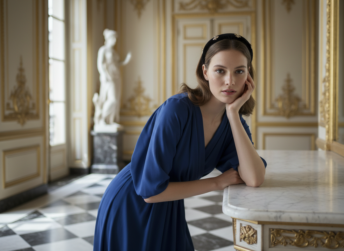 Bandeau Serre-Tête Cheveux Femme Tissu — Modèle — éditorial — Les Jolies Têtes