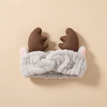 Bandeau Spa Cerf Femme Peluche Gris — Packshot fond beige — Les Jolies Têtes