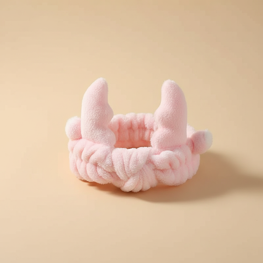 Bandeau Spa Cerf Femme Peluche Rose — Packshot fond beige — Les Jolies Têtes